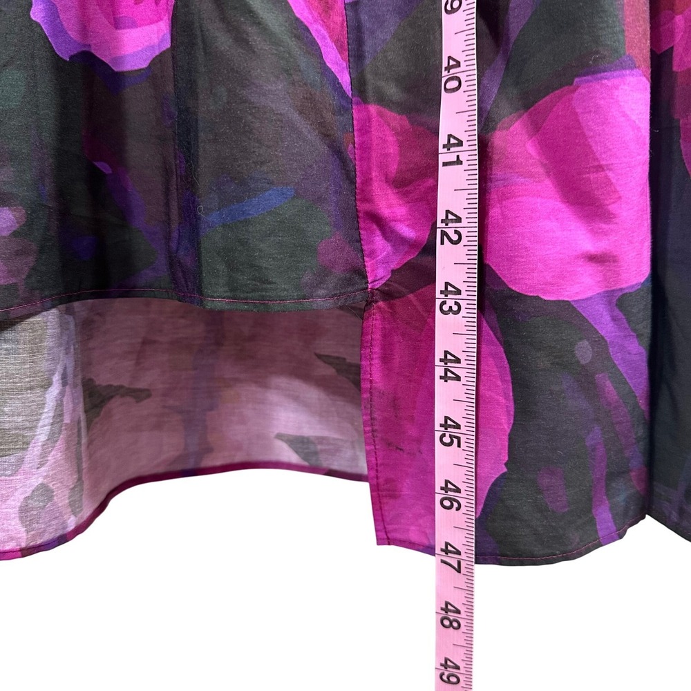 THE KIT. Purple Floral Cotton V-Neck Midi Dress with Pockets and Ruffle Size L - Picture 10 of 16